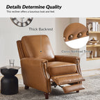 Fauteuil inclinable moderne en cuir véritable de style cigare avec garniture cloutée par HULALA HOME