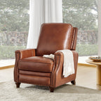 Fauteuil inclinable moderne en cuir véritable de style cigare avec garniture cloutée par HULALA HOME