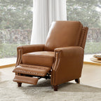Fauteuil inclinable moderne en cuir véritable de style cigare avec garniture cloutée par HULALA HOME