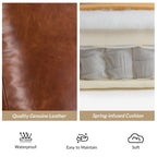 Fauteuil inclinable moderne en cuir véritable de style cigare avec garniture cloutée par HULALA HOME