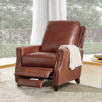 Fauteuil inclinable moderne en cuir véritable de style cigare avec garniture cloutée par HULALA HOME