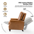 Fauteuil inclinable moderne en cuir véritable de style cigare avec garniture cloutée par HULALA HOME