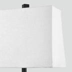 Lampe de table en métal noir avec abat-jour blanc style cadre de porte, deux ports de charge USB, prise secteur, abat-jour blanc (lot de 2)