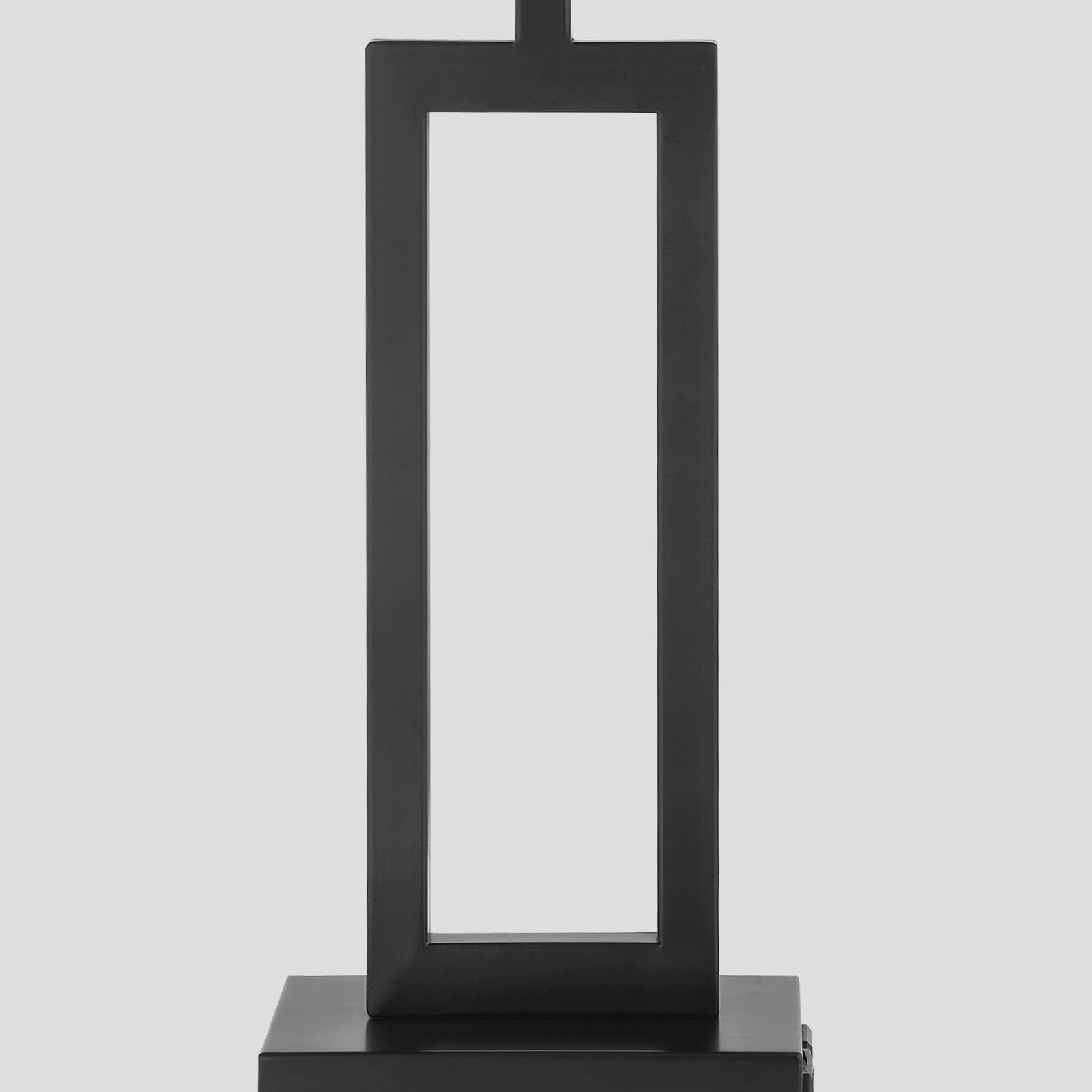 Lampe de table en métal noir avec abat-jour blanc style cadre de porte, deux ports de charge USB, prise secteur, abat-jour blanc (lot de 2)