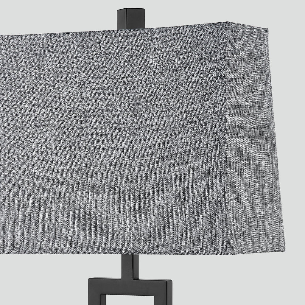 Lampe de table en métal noir avec variateur tactile et ports de charge (lot de 2) - 30,5 x 16,5 x 60 cm (L x l x H)