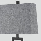 Lampe de table en métal noir avec variateur tactile et ports de charge (lot de 2) - 30,5 x 16,5 x 60 cm (L x l x H)