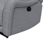 Fauteuil inclinable manuel Clair avec accoudoirs à volutes, structure en bois, tissu gris