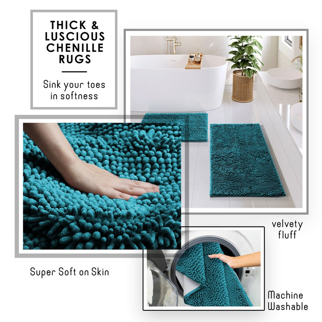 Ensemble d'accessoires de salle de bain en bambou Clara Clark avec rideau de douche, brosse de toilette, poubelle et distributeur de savon