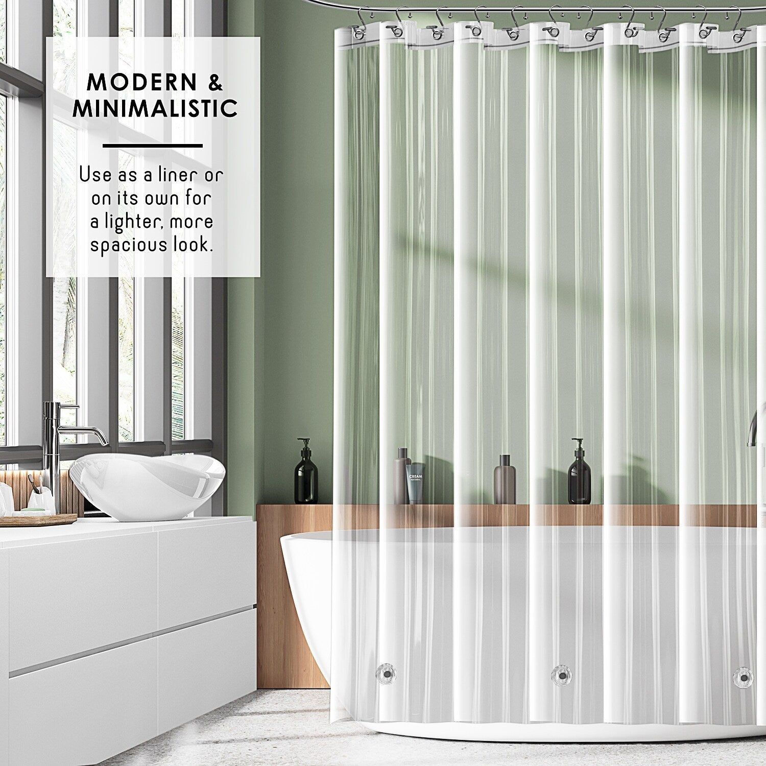 Doublure de rideau de douche Clara Clark ultra-résistante 5G épaisse et résistante à l'écume