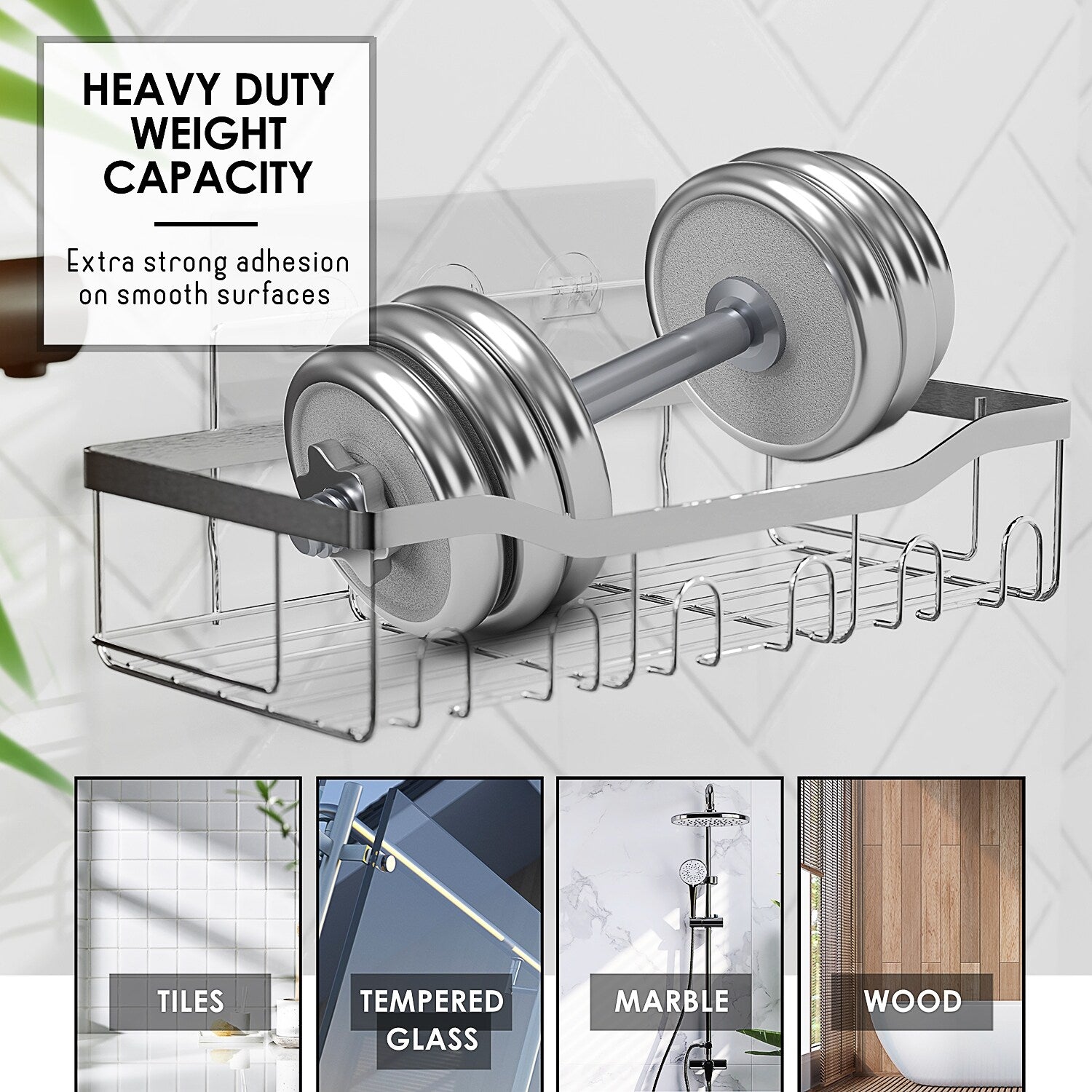 Organisateur de douche adhésif Clara Clark Shower Caddy