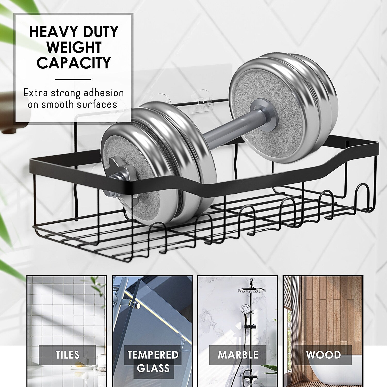 Organisateur de douche adhésif Clara Clark Shower Caddy