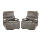Fauteuil inclinable électrique Clara en cuir véritable avec coussin rembourré, lot de 2