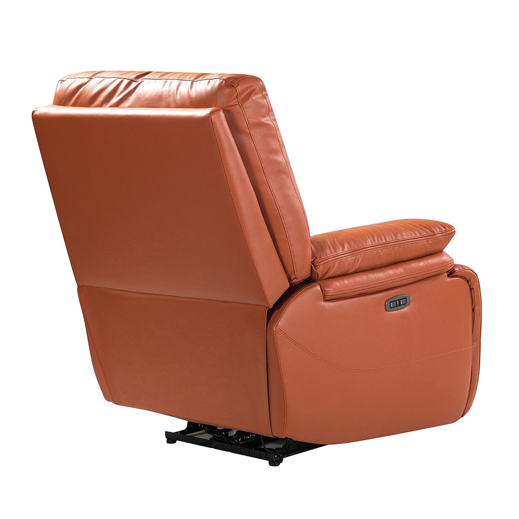 Fauteuil inclinable électrique Clara en cuir véritable avec coussin rembourré, lot de 2