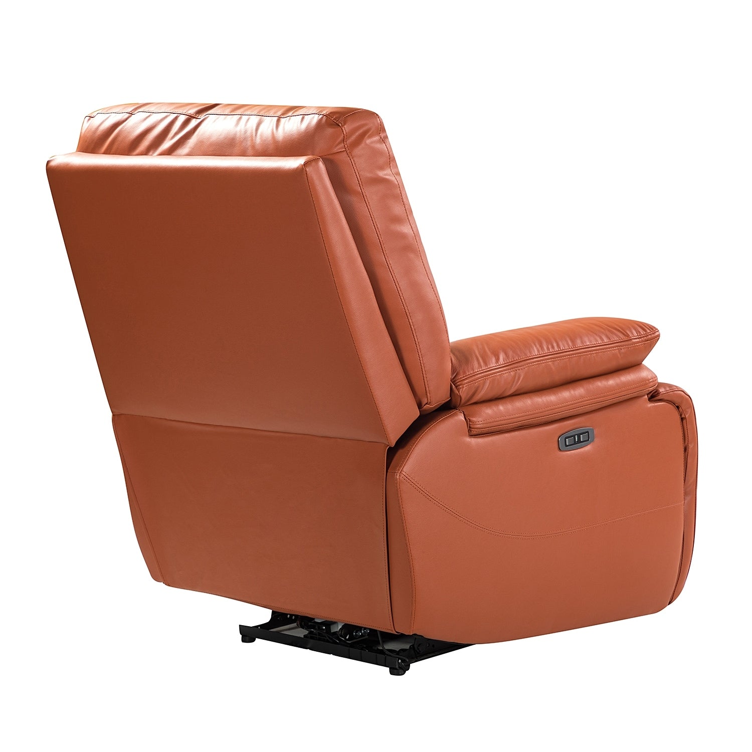 Fauteuil inclinable électrique Clara en cuir véritable avec coussin rembourré, lot de 2