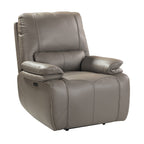 Fauteuil inclinable électrique Clara en cuir véritable avec coussin rembourré, lot de 2