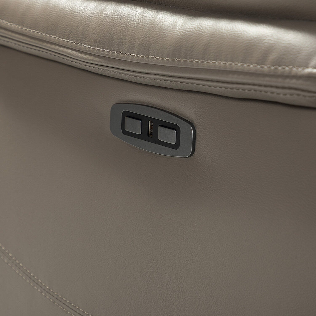 Fauteuil inclinable électrique Clara en cuir véritable avec coussin rembourré, lot de 2