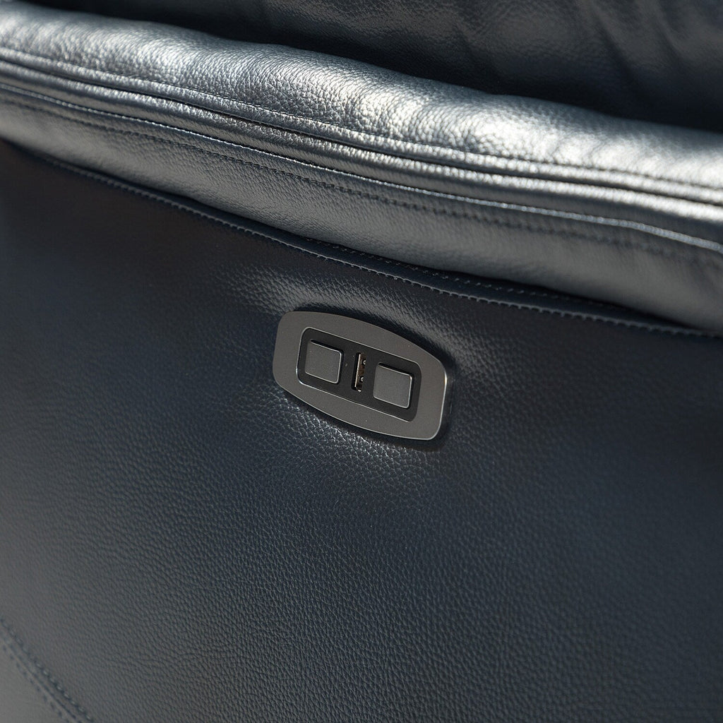 Fauteuil inclinable électrique Clara en cuir véritable avec coussin rembourré, lot de 2