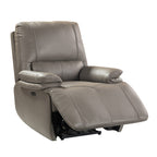 Fauteuil inclinable électrique Clara en cuir véritable avec coussin rembourré, lot de 2