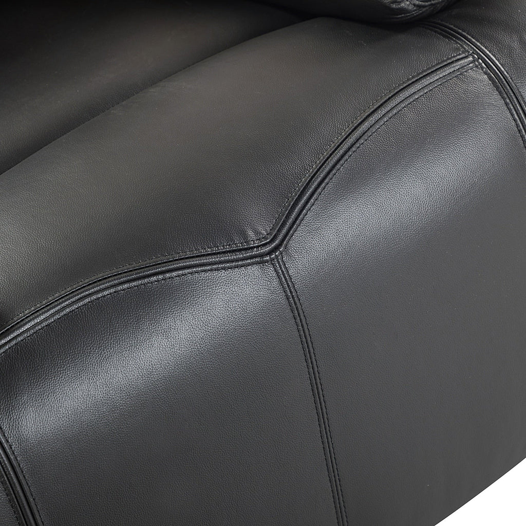 Fauteuil inclinable électrique Clara en cuir véritable avec coussin rembourré, lot de 2