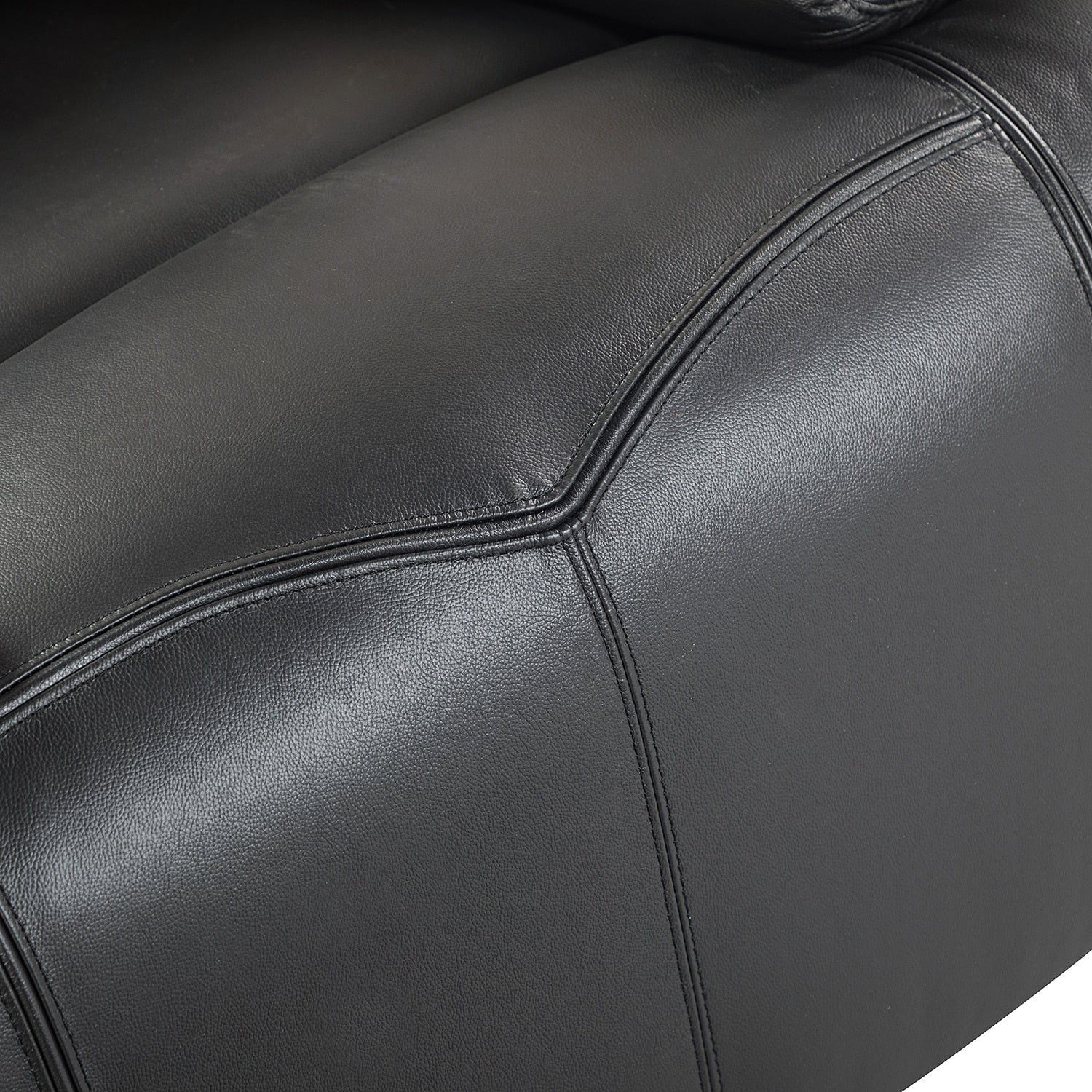 Fauteuil inclinable électrique Clara en cuir véritable avec coussin rembourré, lot de 2