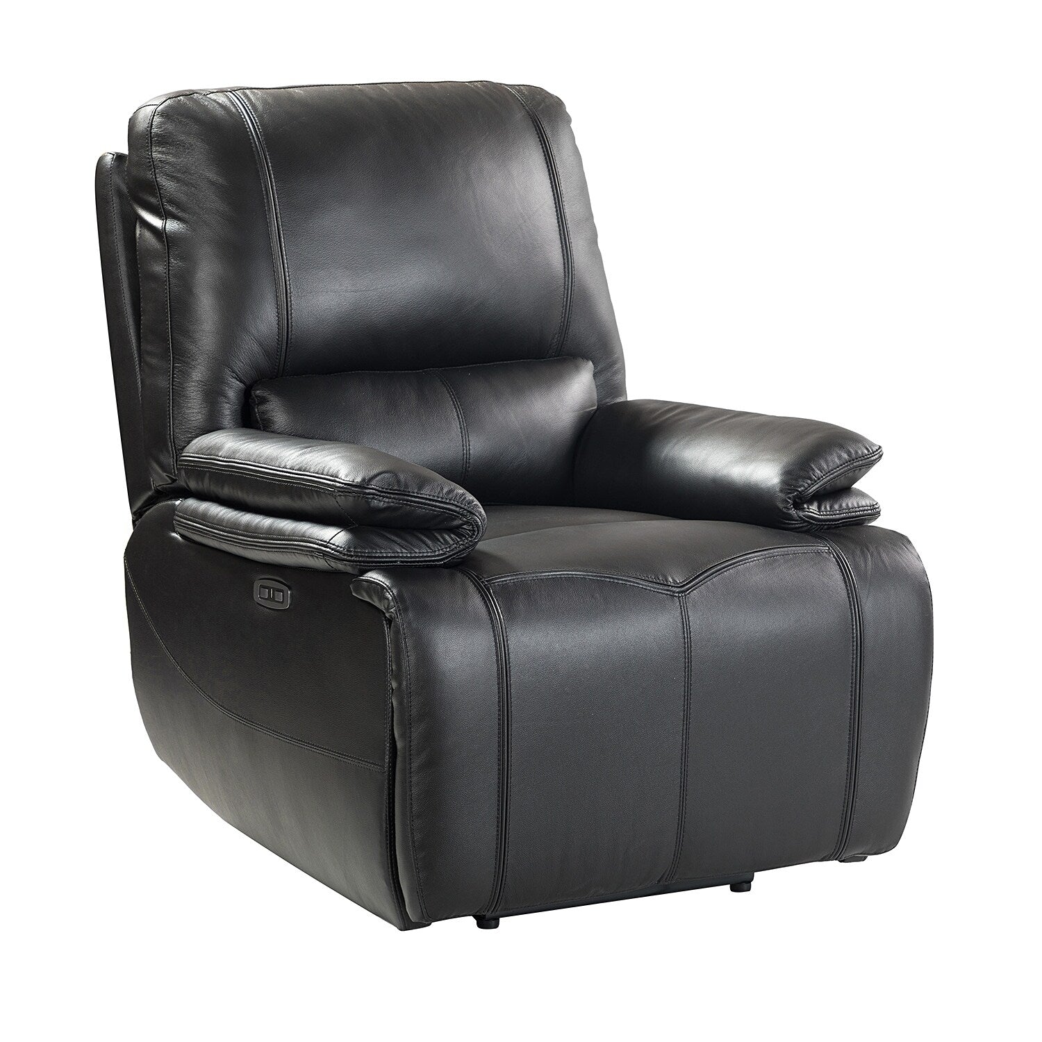Fauteuil inclinable électrique Clara en cuir véritable avec coussin rembourré, lot de 2