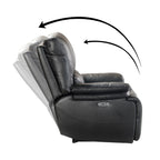 Fauteuil inclinable électrique Clara en cuir véritable avec coussin rembourré, lot de 2