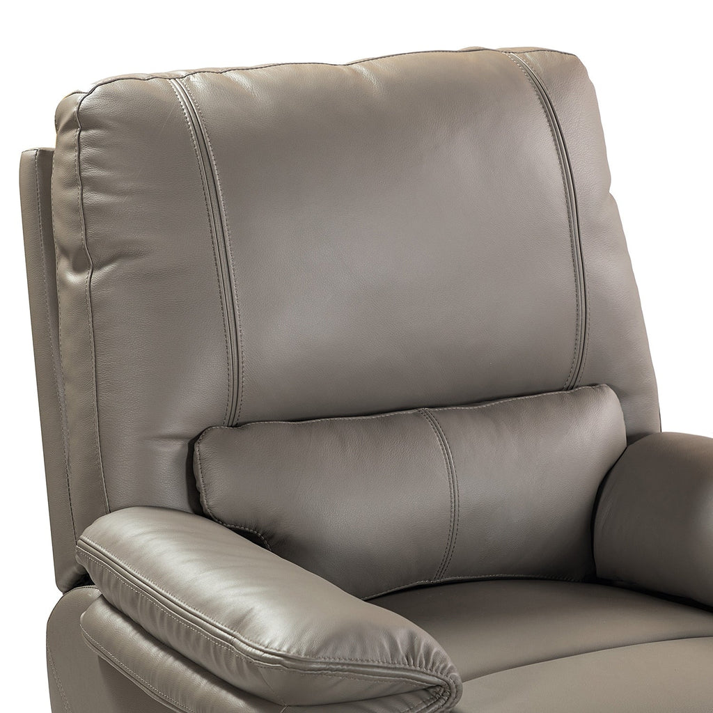 Fauteuil inclinable électrique Clara en cuir véritable avec coussin rembourré, lot de 2