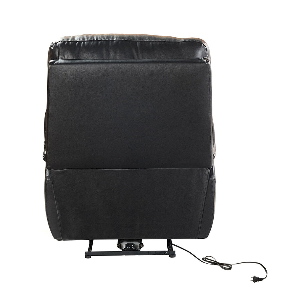 Fauteuil inclinable électrique Clara en cuir véritable avec coussin rembourré, lot de 2