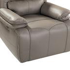 Fauteuil inclinable électrique Clara en cuir véritable avec coussin rembourré, lot de 2