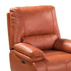 Fauteuil inclinable électrique Clara en cuir véritable avec coussin rembourré, lot de 2