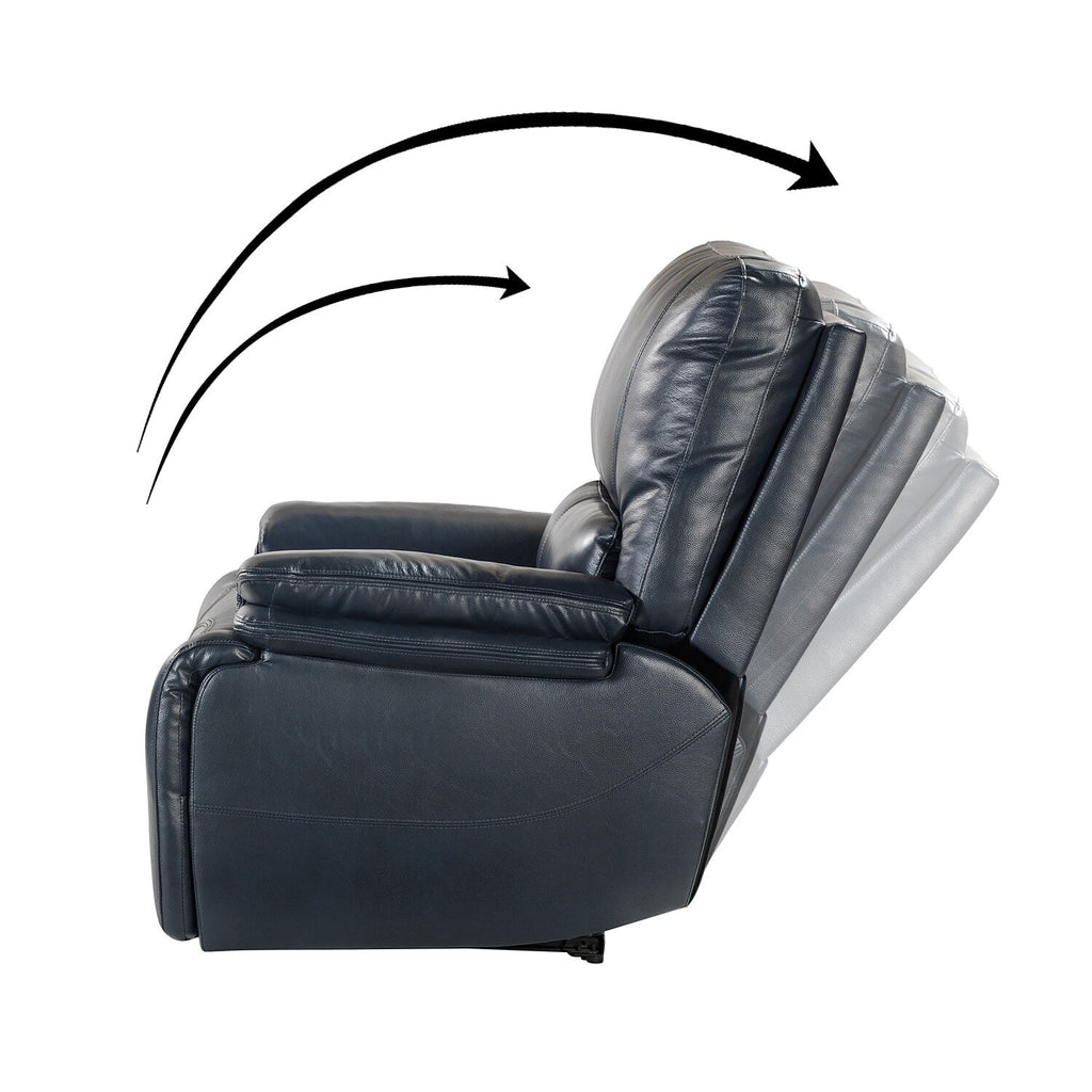 Fauteuil inclinable électrique Clara en cuir véritable avec coussin rembourré, lot de 2