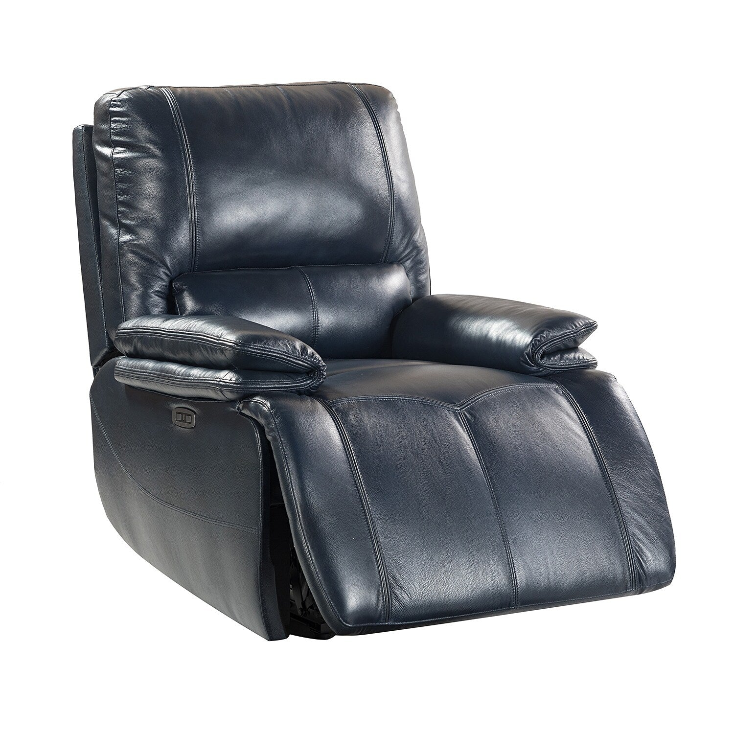 Fauteuil inclinable électrique Clara en cuir véritable avec coussin rembourré, lot de 2