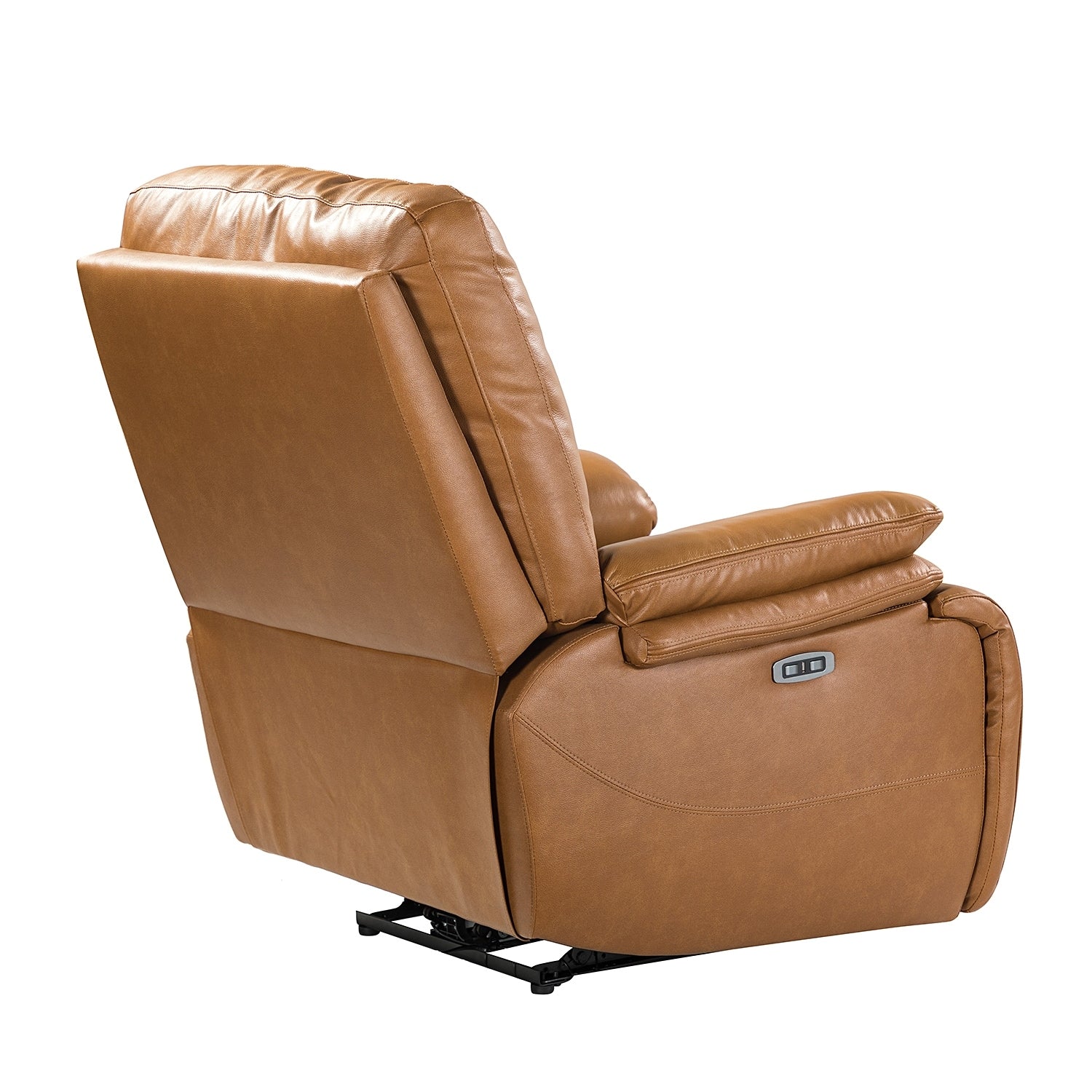 Fauteuil inclinable électrique Clara en cuir véritable avec coussin rembourré, lot de 2