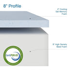 Matelas en mousse à mémoire de forme Cool Gel de Classic Brands de 8 pouces, certifié CertiPUR US, matelas dans une boîte.
