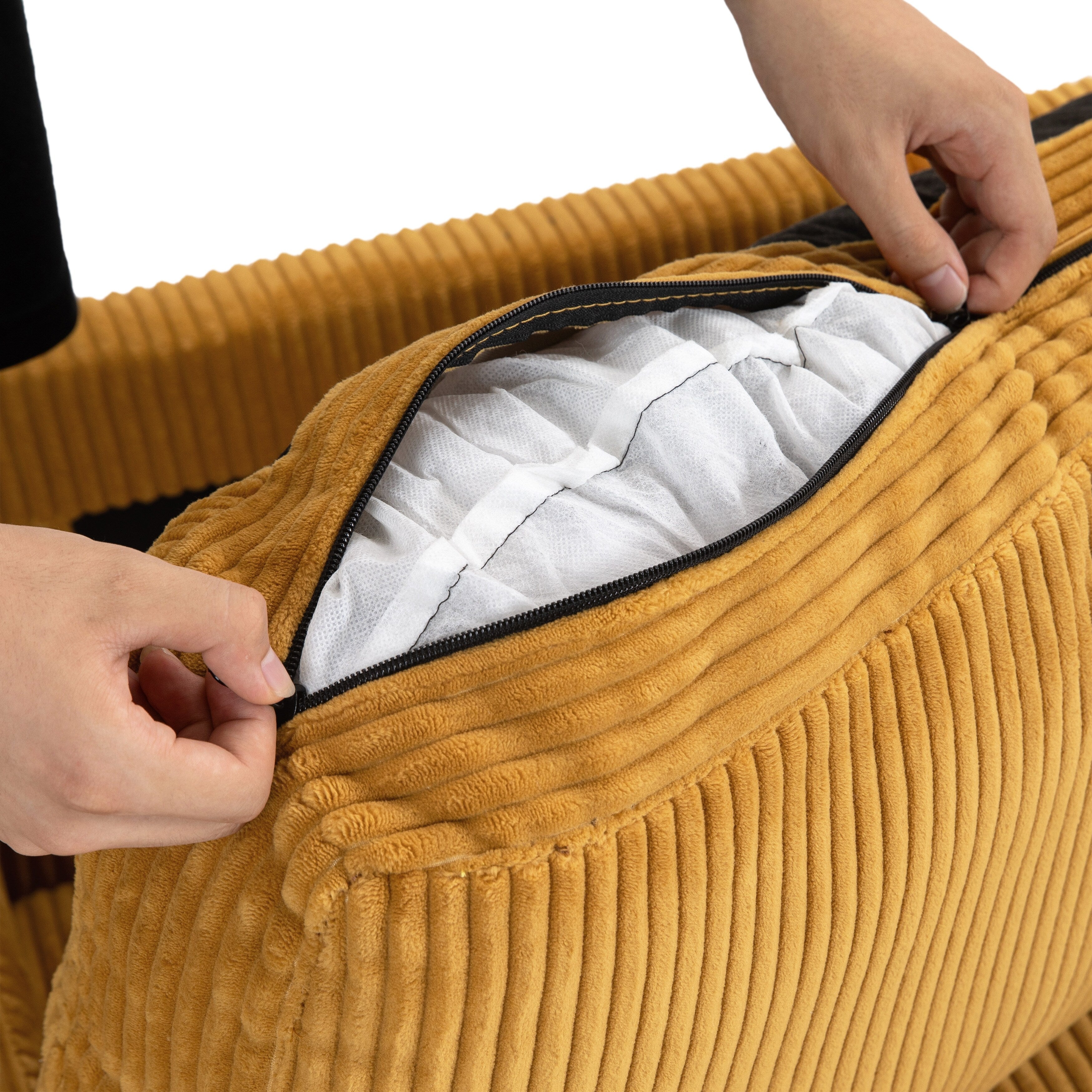 Canapé classique en velours côtelé 2 places rembourré