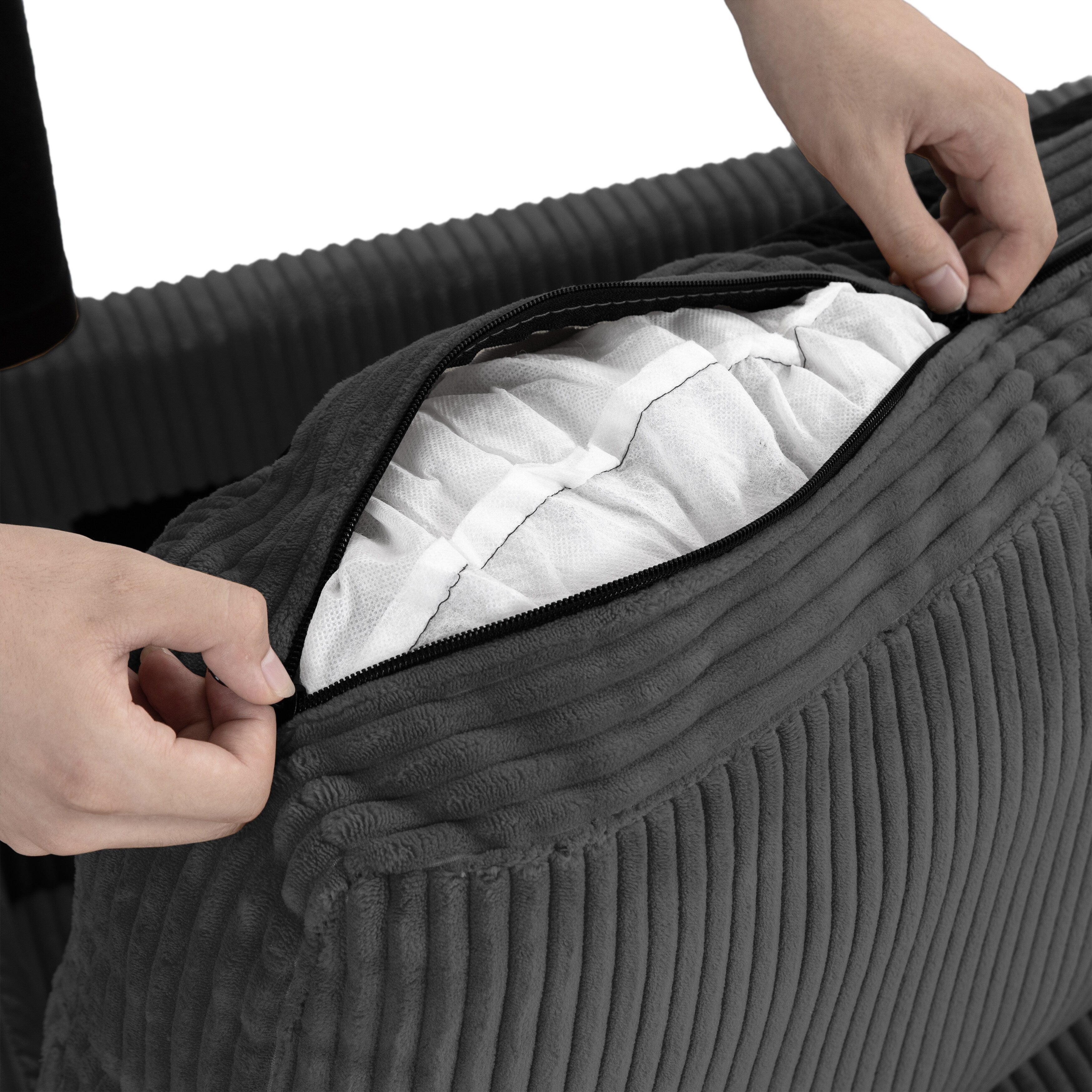 Canapé classique en velours côtelé 2 places rembourré