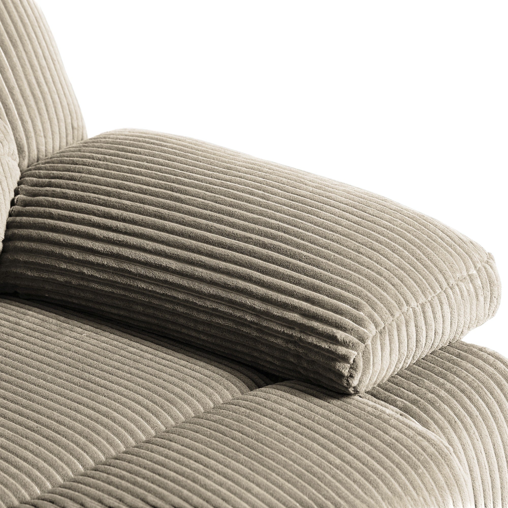 Fauteuil inclinable manuel classique rembourré en velours côtelé