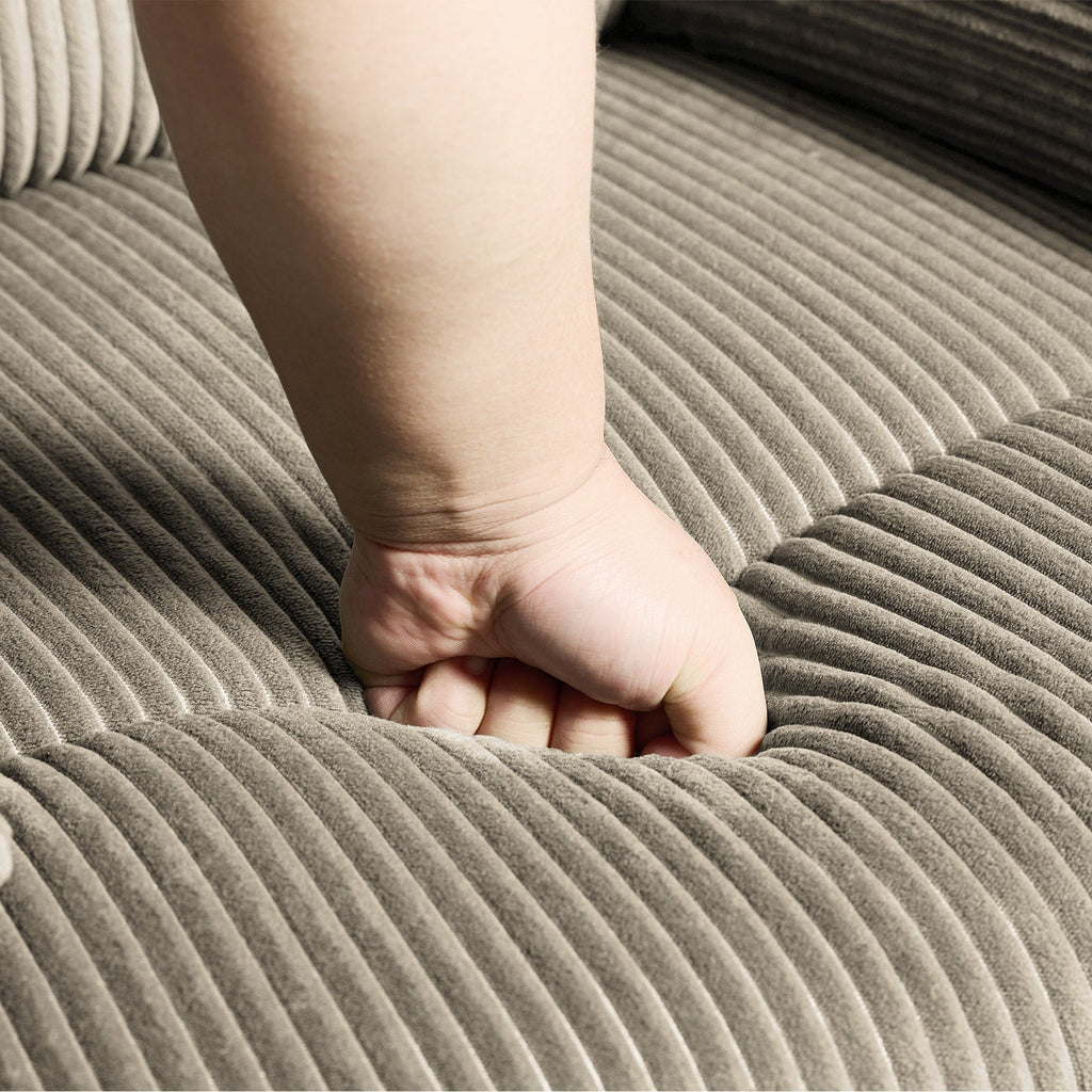 Fauteuil inclinable manuel classique rembourré en velours côtelé