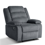 Fauteuil inclinable manuel classique rembourré en velours côtelé (lot de 2)