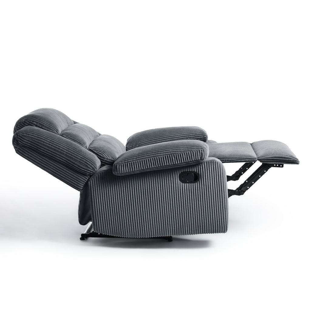 Fauteuil inclinable manuel classique rembourré en velours côtelé (lot de 2)