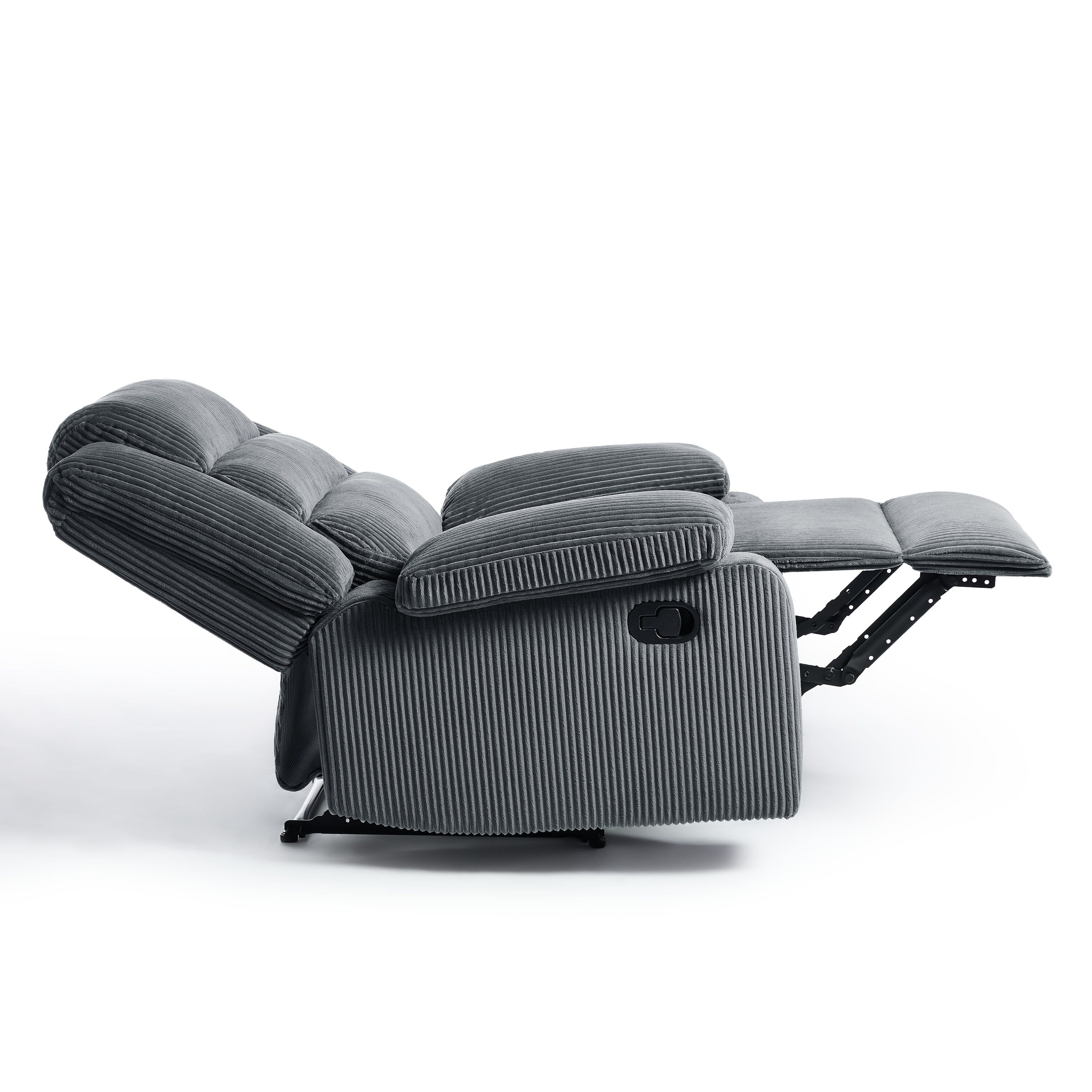 Fauteuil inclinable manuel classique rembourré en velours côtelé (lot de 2)