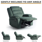 Fauteuil inclinable manuel classique rembourré en velours côtelé (lot de 2)