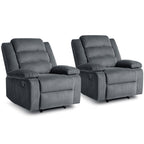 Fauteuil inclinable manuel classique rembourré en velours côtelé (lot de 2)