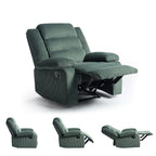 Fauteuil inclinable manuel classique rembourré en velours côtelé (lot de 2)