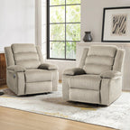 Fauteuil inclinable manuel classique rembourré en velours côtelé (lot de 2)