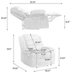 Fauteuil inclinable manuel classique rembourré en velours côtelé (lot de 2)