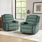 Fauteuil inclinable manuel classique rembourré en velours côtelé (lot de 2)