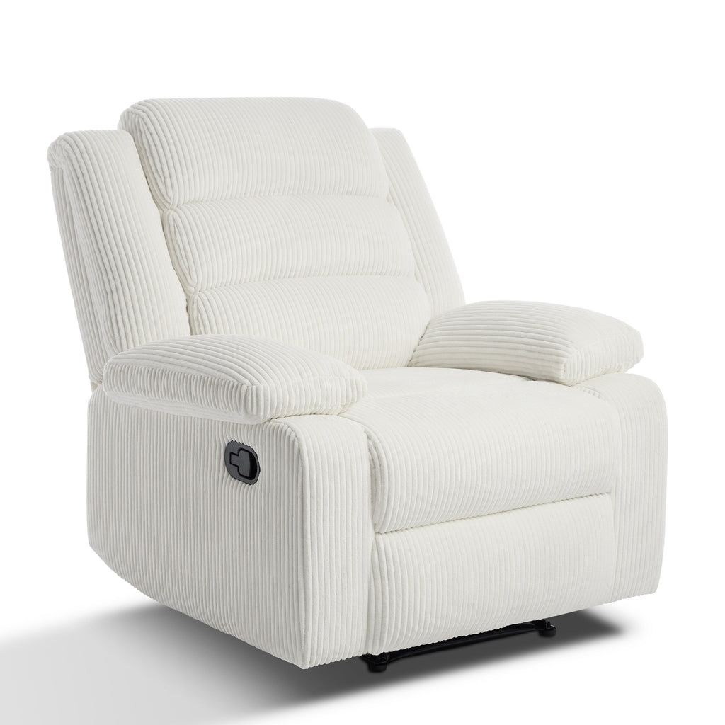 Fauteuil inclinable manuel classique rembourré en velours côtelé (lot de 2)