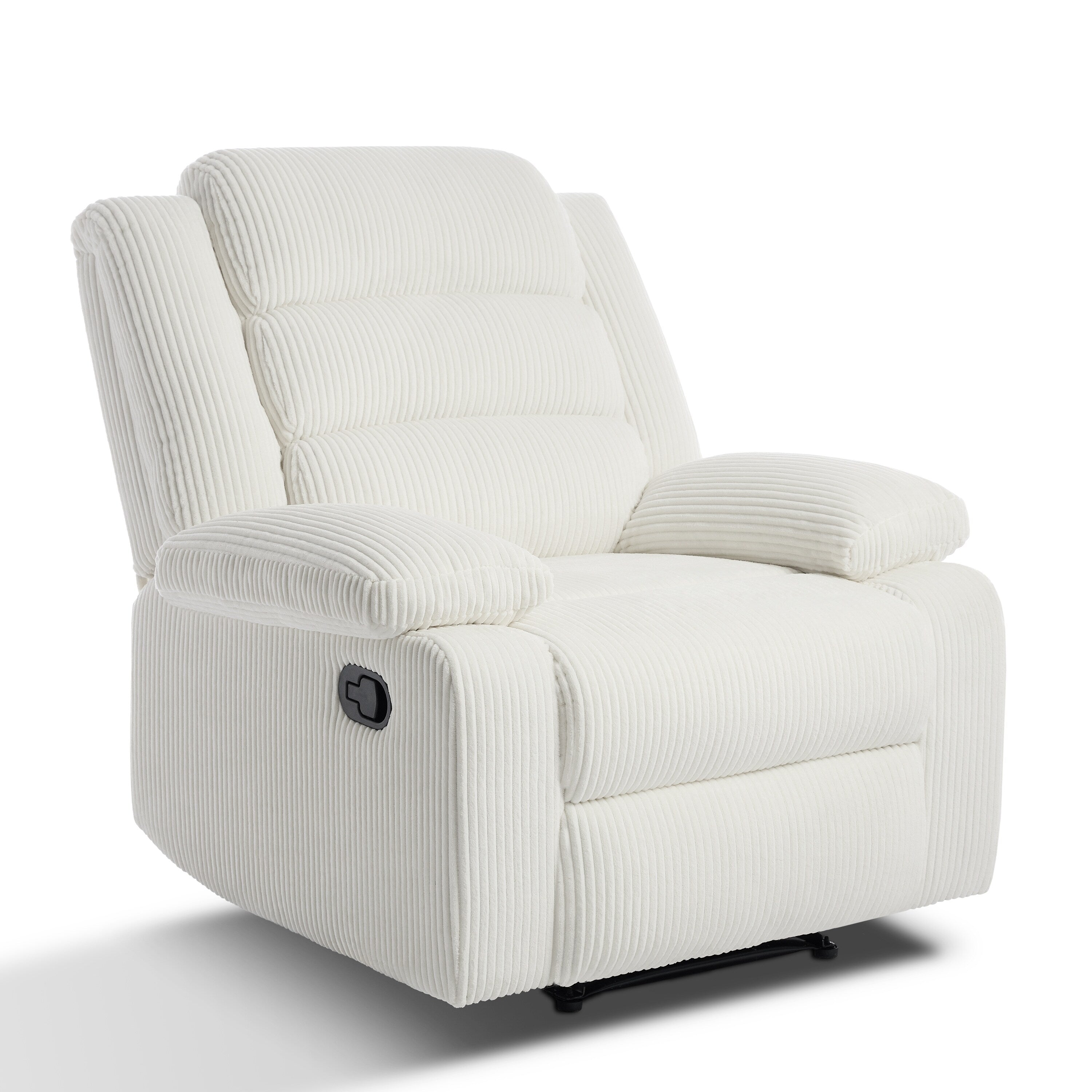 Fauteuil inclinable manuel classique rembourré en velours côtelé (lot de 2)