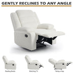 Fauteuil inclinable manuel classique rembourré en velours côtelé (lot de 2)